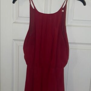 Elegant Burgandy Sleeveless Dress